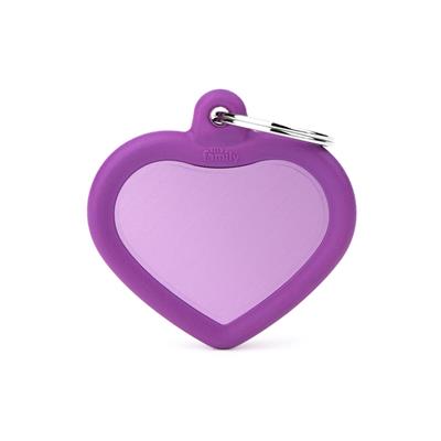 Purple Heart Aluminum Purple Rubber ID Tag