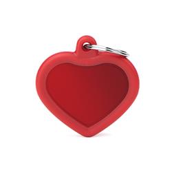 Red Heart Aluminum Red Rubber ID Tag