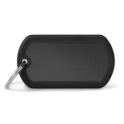 Black Military Aluminum Black Rubber ID Tag