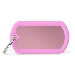 Pink Military Aluminum Pink Rubber ID Tag