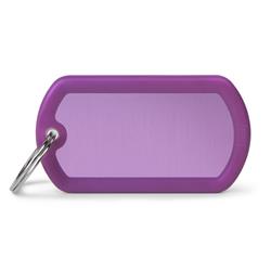 Purple Military Aluminum Purple Rubber ID Tag