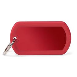 Red Military Aluminum Red Rubber ID Tag