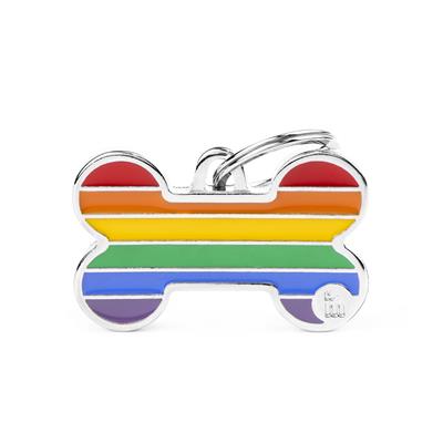 L Bone Rainbow ID Tag