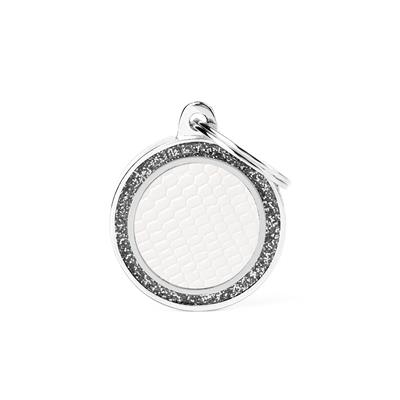 Medium White Circle Saint Tropez ID Tag