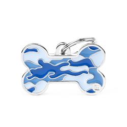 L Bone Camouflage Blue ID Tag