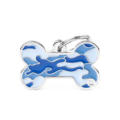 L Bone Camouflage Blue ID Tag