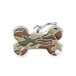 L Bone Camouflage Green ID Tag