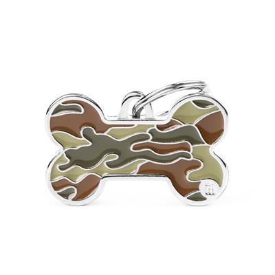 L Bone Camouflage Green ID Tag