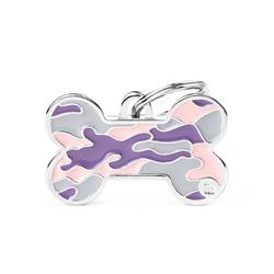 L Bone Camouflage Pink ID Tag