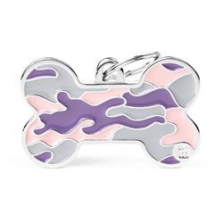 XL Bone Camouflage Pink ID Tag