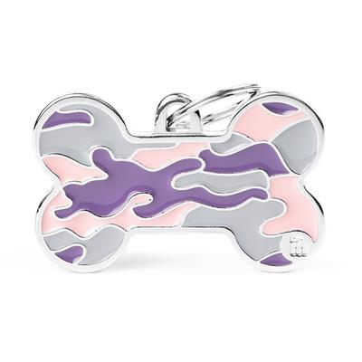 XL Bone Camouflage Pink ID Tag