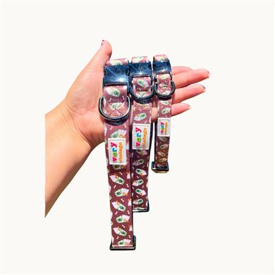 Puppachino – Coffee Dog Collar | Pup Cup Print | Recycled Polyester | Metal Hardware | Eco-Friendly Pet Collar