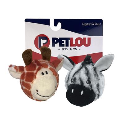 4" EZ Squeaky Twin Pack Giraffe & Zebra