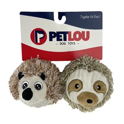 4" EZ Squeaky Twin Pack Hedgehog & Sloth