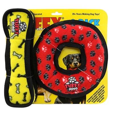 Tuffy® Medium Red Ring & Yellow Bone 2 Pack