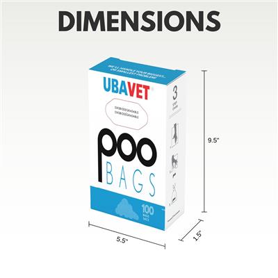 UBAVET DOO Waste Poop Bags for Dogs & Cats (100-pack)