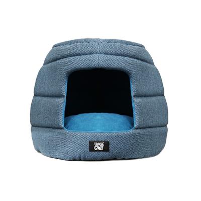 "The Meowbile Home" Convertible Cat Bed & Cave - Blue