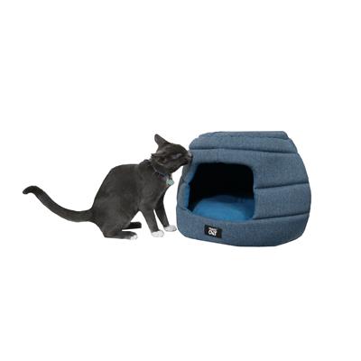 "The Meowbile Home" Convertible Cat Bed & Cave - Blue
