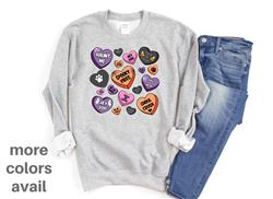 Halloween Shirt | People Sweatshirt | Unisex Crew Neck | People Apparel | CANDY HEARTS HALLOWEEN