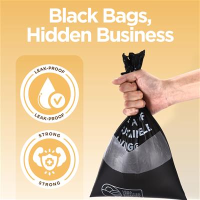 The Original Poop Bags® Commercial Bulk Dog Waste Bags, 38% Plant-Based, Flat Header with Pull-Strap, Thick & Leak-Proof, Black, 2000 Count