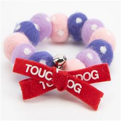 Touchcat ® Pom-Pom Patterned Designer Cat Neck Collar - Pink