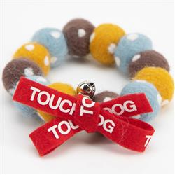 Touchcat ® Pom-Pom Patterned Designer Cat Neck Collar - Yellow