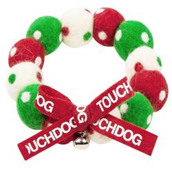 Touchcat ® Pom-Pom Patterned Designer Cat Neck Collar - Green