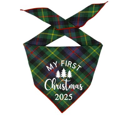 Christmas Dog Bandana | Holiday Bandana | My First Christmas | Flannel | Plaid
