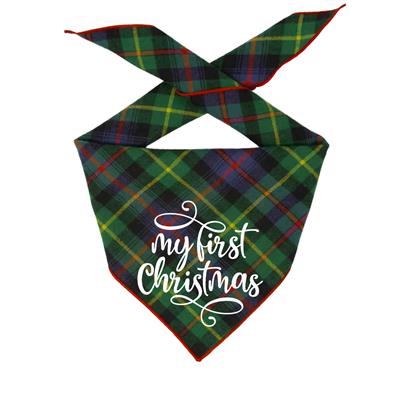 Christmas Dog Bandana | Holiday Bandana | My First Christmas | Flannel | Plaid