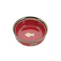 Spot 5" Cat, Red Ritz Copper Rim Dish