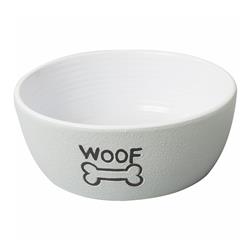 Spot 5" Dog WOOF, Gray Nantucket Dish