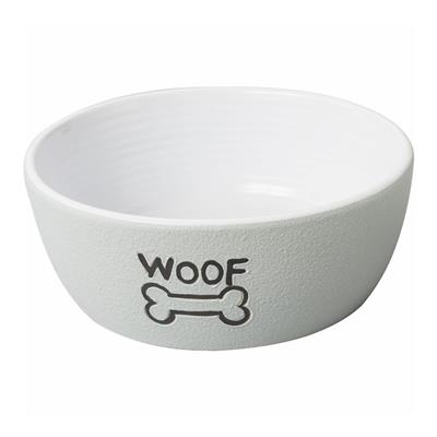 Spot 5" Dog WOOF, Gray Nantucket Dish