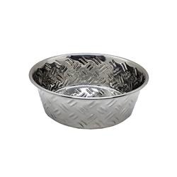 Spot Criss-Cross Stainless Steel Dish with Non-skid bottom 1 Pint