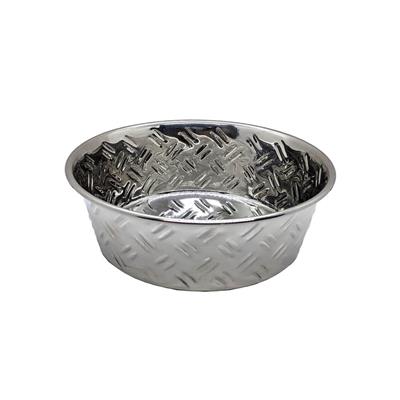 Spot Criss-Cross Stainless Steel Dish with Non-skid bottom 1 Pint
