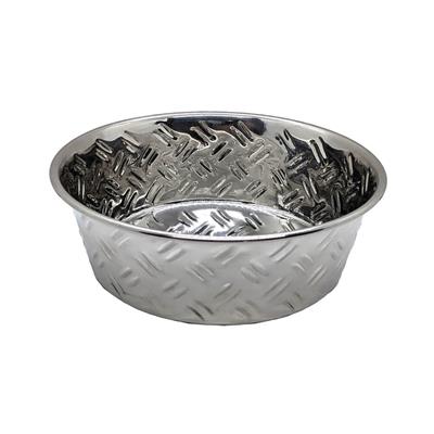 Spot Criss-Cross Stainless Steel Dish with Non-skid bottom 2 Quart
