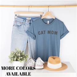 Cat Lover Shirt | People Shirts | Printed Tshirt | Human Dog Gear | Unisex | CAT MOM VARSITY