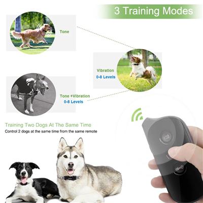 Pet Life ®  Tutor-Bark 1-to-2 Dog 1,000 Foot Range 8-Level Vibration and Tone Training Dog Collar - Black
