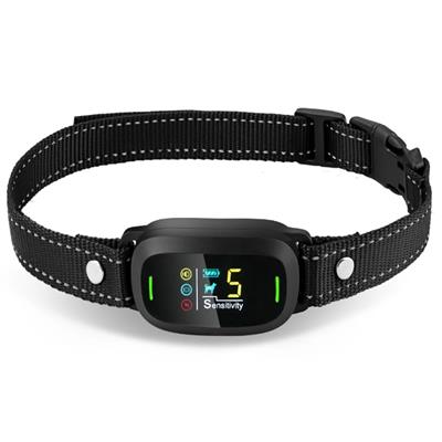 Pet Life ® Barkomatic LED 5-Level Sensitivity and 6-Step Automated Beep Vibration and Stimulation Anti-Bark Dog Collar