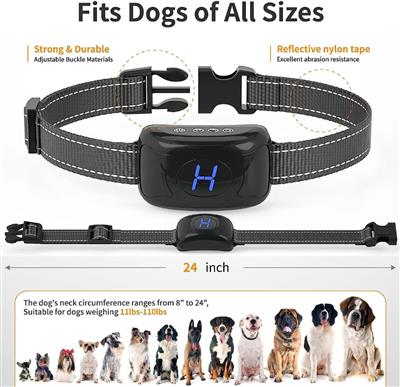 Pet Life ® Woofade 3-Level Sensitivity of Tone and Vibration Anti-Bark Dog Collar