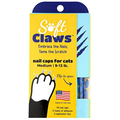 Blue Sparkle Feline Medium Nail Caps by Soft Claws