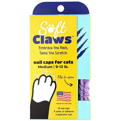 Purple Feline Medium Nail Caps by Soft Claws