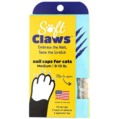 Silver Sparkle Feline Medium Nail Caps by Soft Claws