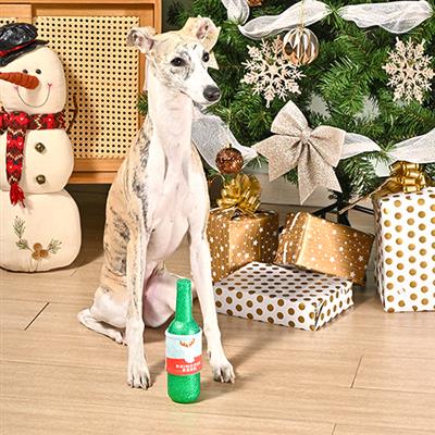 Happy Woofmas — Reindeer Beer – TPR Rubber Dog Toy