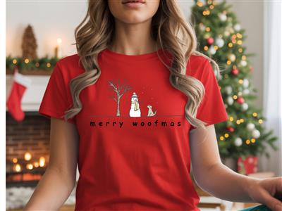 Christmas Shirt | Holiday Shirt | People Shirt | Printed Tshirt | Dog Lover Gift | MERRY WOOFMAS SNOWMAN