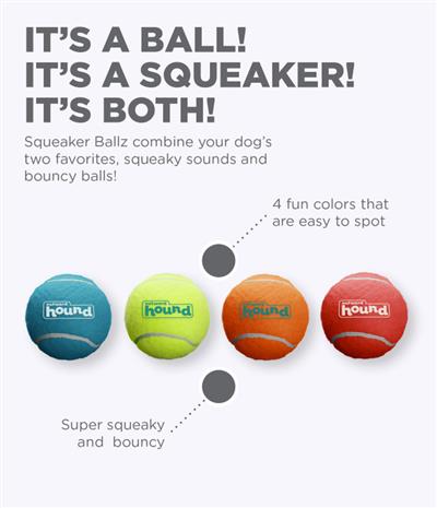 Squeaker Ballz Mlt LG 2pk