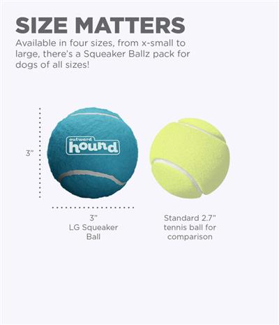 Squeaker Ballz Mlt LG 2pk