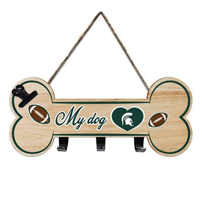 MICHIGAN STATE BONE SHAPE SIGN WITH HOOKS