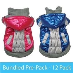 Pet Life ® 'Vintage Aspen' 3M Insulated Sporty Ski Dog Jacket w/ Removable Hood – 12 Pack
