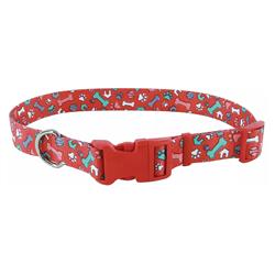 PET ATTIRE Styles Adjustable Collar 5/8 x 10-14 Red Bone