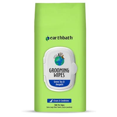 EARTHBATH Grooming Wipes Green Tea & Awapuhi 100ct